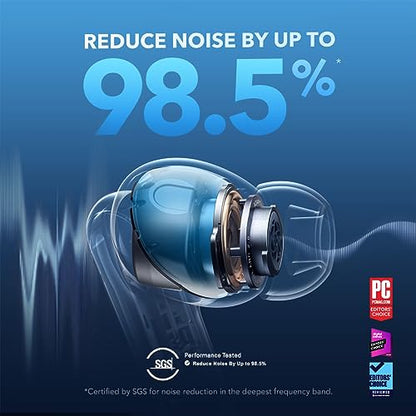 Soundcore by Anker Liberty 4 NC Wireless Earbuds | 98.5% Noise Reduction, Adaptive Noise Cancelling to Environment, Hi-Res Sound, 50H Battery, Wireless Charging, Bluetooth 5.3 - color: Black