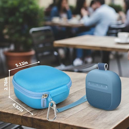 Case Compatible with Bose New SoundLink Micro 2nd Gen Bluetooth Speaker, Portable Carrying Storage Organizer Box with Mesh Pocket for USB Cable&Accessories - Blue (Bag Only)