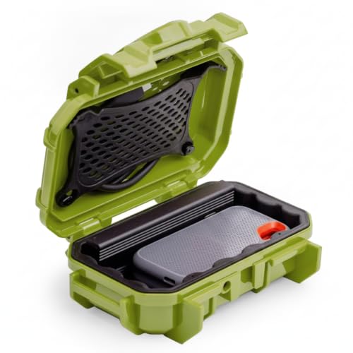 Evergreen 52 Waterproof Dry Box Protective Case - Travel Safe/Mil Spec/USA Made - for Cameras, Camping, Fishing, Hiking, Traveling, Water Sports, Knives, Survival (Green) - color: Green