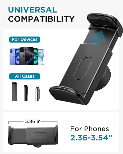 InnoGear Mic Stand Phone Holder Music Stand for All Smartphones | Horizontal, Vertical, Titled, Flexible Gooseneck, For All Phone Cases, Strong Grip, Stable, For 2.36"-3.54" Phones - size: Compact