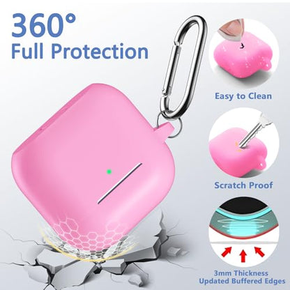 for Airpods 4th Generation Case Cover(2024),Soft Silicone Full Protective Case for AirPods 4 Case with Keychain & Cleaner Kit,Compatible with Apple Airpods 4 for Women,Men（Nightglowpurple） - color: Nightglowpurple