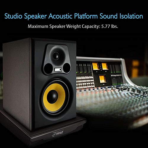 Pyle Speaker Isolation Pads - 10.4 x 13 x 2.8 inches - Acoustic Noise Isolation Platform - Foam Riser Recoil Stabilizer with Rubber Base for Studio Monitor, Subwoofer, Loudspeaker - PSIO6 - size: 10.4" x 13.0" (Single)
