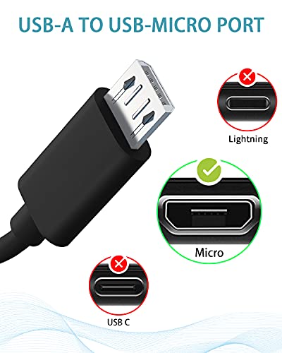 Charger Charging Cable Cord [USB-Micro, 5ft] for Logitech Ultimate Ears UE Speaker, Astro A50 A40 G933 G935 G633 Gaming Headset Headphone, Mouse Keyboard Harmony Remote Controls, and More