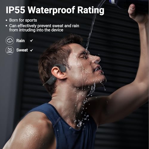 New Bone Conduction Open-Ear Headphones, Bluetooth 6.0, IPX5 Waterproof, 8H Playtime, Lightweight & Comfortable Sports Earphones for Running, Gym, Cycling, Workout, Sweatproof Wireless Headsets
