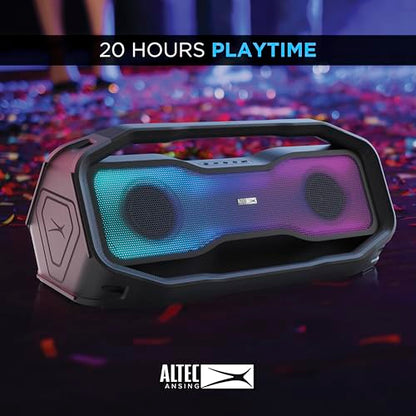 Altec Lansing - Portable Bluetooth Speaker, Waterproof IP67 - color: Black