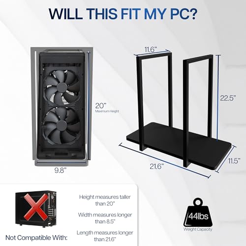 VIVO Heavy Duty Under-Desk PC Mount Shelf, Computer CPU Holder, Supports up to 44 lbs, Black, Mount-PCSF1
