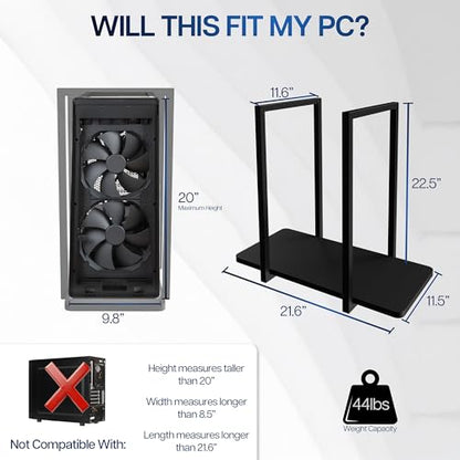 VIVO Heavy Duty Under-Desk PC Mount Shelf, Computer CPU Holder, Supports up to 44 lbs, Black, Mount-PCSF1