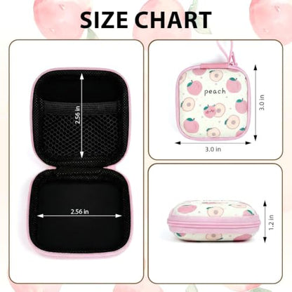 1 Pack Cute Earbud Case with Carabiner, Mini Hard Shell Carrying Pouch for Wired & Wireless Earphones, Small EVA Travel Organizer Box for Charging Cables, USB Flash Drives & Coins, Peach - color: A1-Peach