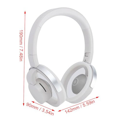 Asixxsix Over Ear Open Back Headphones, Dual Device Pairing Wireless BT Gaming Headset with Microphones, Adjustable Slider, Breathable Lightweight for Music & Gaming