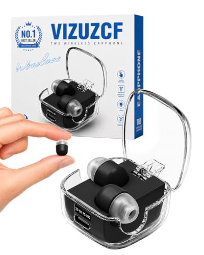Mini Invisible Earbuds Hidden Smallest Discreet Skin Tone Sleep Wireless Bluetooth Ear Buds for Small Ears Tiny Headphones Side Isolation No Low Battery for Sleeping Working - color: Black