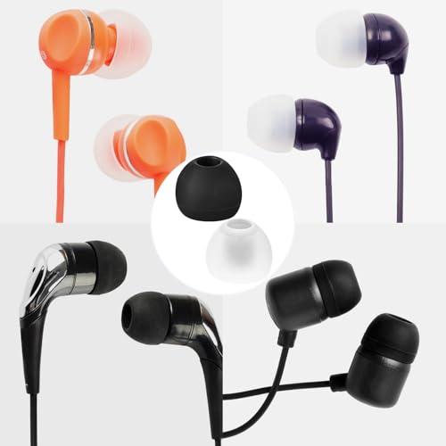 24 Pairs Silicone Ear Bud Replacement Tips,Earbud Tips Covers S/M/L Sizes | Universal Earbud Covers Compatible with Most in-Ear Headphones, Noise Isolation Ear Gels Cushion Replacement Kit