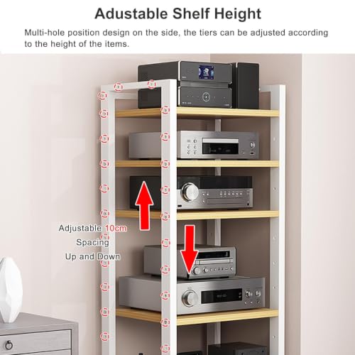 7-Tier Heavy Duty Audio Component Rack, Stereo Rack AV Media Stand Cabinet - color: C