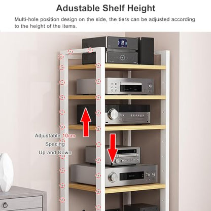 7-Tier Heavy Duty Audio Component Rack, Stereo Rack AV Media Stand Cabinet - color: A