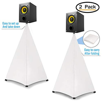 Dofilachy Speaker Stand Cover-DJ Bag with 360 Degree Cover, Speaker Tripod Scrim Cover for Speaker/Lighting with Free Travel Bag (Two Pack-white) - color: Two Pack-white