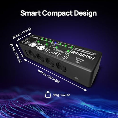 CME H4MIDI WC Advanced USB Host MIDI Interface | Router, Filter, Mapper, Optional WIDI Bluetooth MIDI, Standalone 9V Power Mode, For Guitarists and Producers