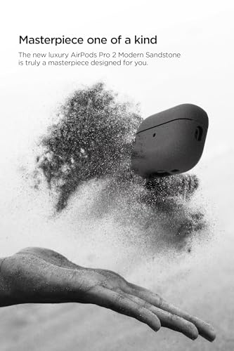 VRS Design Modern for Apple Airpods Pro 2nd Generation & 1st Generation Case (2023/2022/2019) (Sand Stone) [US Patent Registered] - color: Sand Stone, size: Airpods Pro 2