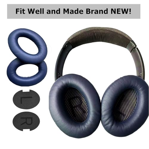 Headphones Replacement Ear Pads Cover, EarPads Cushion for Bose Quietcomfort QC15 QC25 QC35 35 ii -1 Pair (Navy Blue) - color: Navy Blue