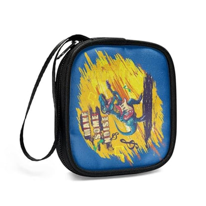 [1-Pack] Headphone Travel Carrying Case Pouch for Earbuds Headsets in-Ear Headphones Hearing Aids USB Cable and More with A Smooth Zipper Hand Belt(Dinosaur) - color: Dinosaur
