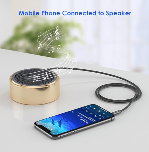 Mepsies 3.5mm Aux Audio Cable 5ft, Nylon Braided Auxiliary Cord, Stereo Audio Jack Adapter Cable for Headphone, Car Audio, Laptop, Smartphone, Home Stereos, Speaker and More