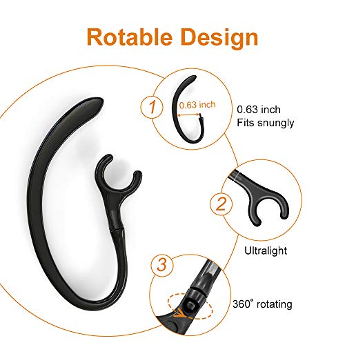 6 Pack Replacement Ear Hook Universal Small Clamp Loop Clip for Other Bluetooth Headset(Black) - color: Black, size: 6 Pack+Plastic