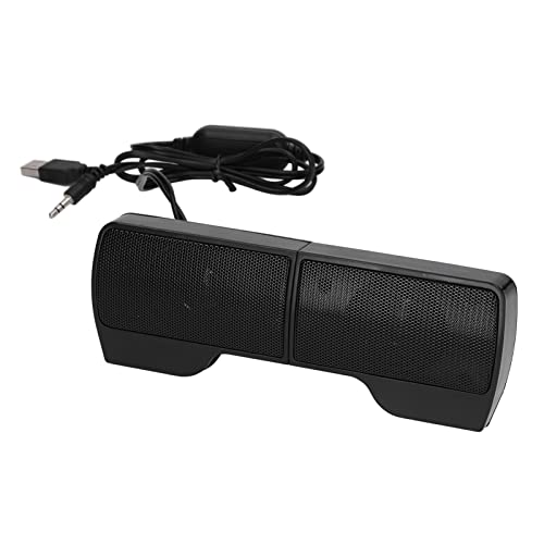 Zerodis Laptop Speakers, USB Powered Wired Monitor Soundbar with Clear Stereo Sound and Humanized Volume Control, for Desktop PC Monitor Notebook Tablets TV