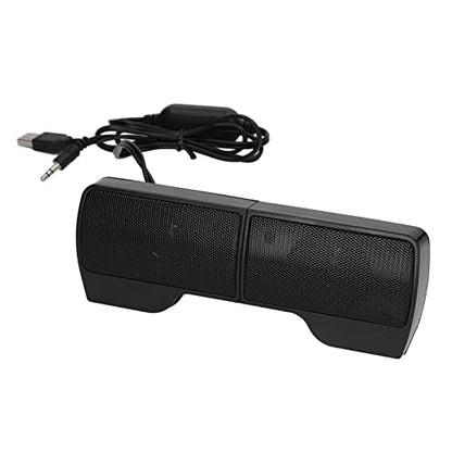 Zerodis Laptop Speakers, USB Powered Wired Monitor Soundbar with Clear Stereo Sound and Humanized Volume Control, for Desktop PC Monitor Notebook Tablets TV