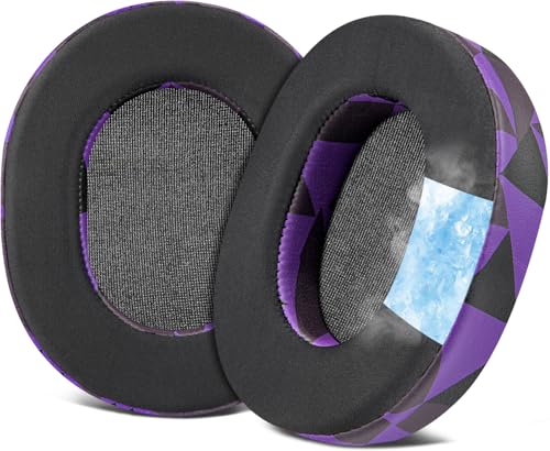 SOULWIT Earpads for SteelSeries Arctis 1/3/5/Arctis 7/7+/7P/7P+/7X/7X+/9/9X/Pro/Prime(Do Not Fit Any Arctis Nova) Headset, Cooling Gel Ear Pads Cushions with Ice Silk Fabric - Purple Black - color: Purple Black