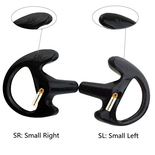 Replacement Earmold Earbud (Left and Right Ear) for Two Way Radio Acoustic Coil Tube Earpiece - Open Ear Insert Earmould Earbuds Black, Small, Soft Silicone Material, 5 Pairs, Lsgoodcare - size: Small Size-5Pack