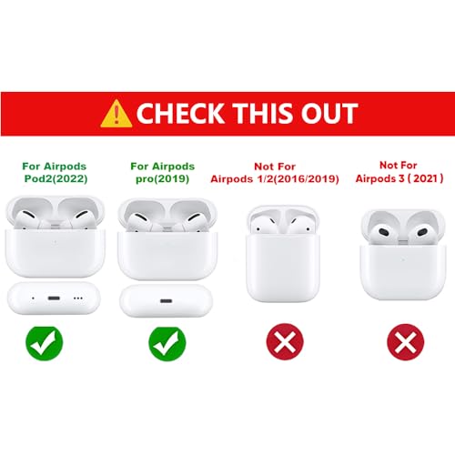 (2Pack+Cleaner Pen) XMBYGY Case for Apple AirPods Pro 2nd/1st Generation Wireless Earbuds with Cleaning Pen Kit, Silicone Cute Charging Case Shockproof Protective Cover for AirPods Pro 1/2 (GPDBK+WT) - color: GPDBK+WT
