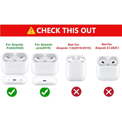 (2Pack+Cleaner Pen) XMBYGY Case for Apple AirPods Pro 2nd/1st Generation Wireless Earbuds with Cleaning Pen Kit, Silicone Cute Charging Case Shockproof Protective Cover for AirPods Pro 1/2 (GPDBK+WT) - color: GPDBK+WT