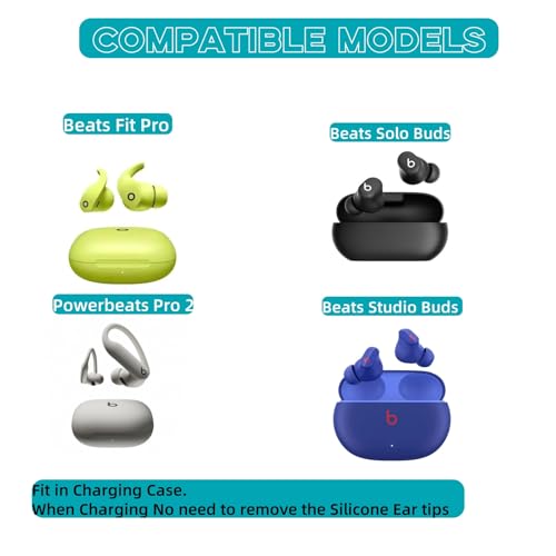 Silicone Tips Replacement Earbuds Tips for Beats Studio Buds/Fit Pro Ear Tips Eartip Fit in The Charging Case Ear Covers, S/M/L, 6 Pairs, Volt Yellow - color: Volt Yellow