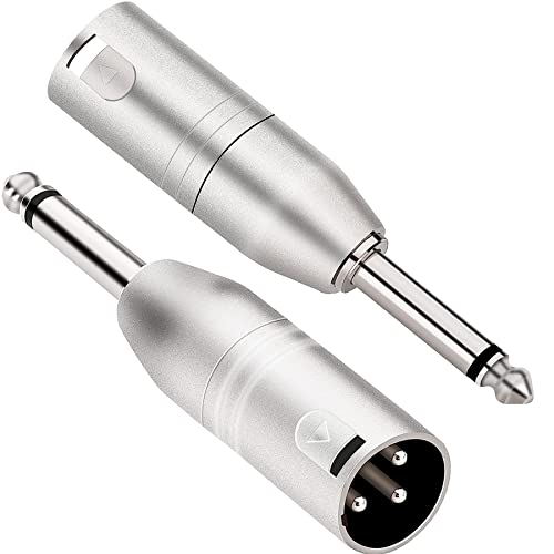 1/4 inch TS Mono to XLR Male Adapter, Unbalanced Quarter Inch TS Mono to XLR Male Converter Audio Connector - 2 Pack - style: 1/4 inch TS Mono to XLR Male Adapter