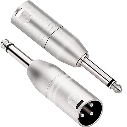 1/4 inch TS Mono to XLR Male Adapter, Unbalanced Quarter Inch TS Mono to XLR Male Converter Audio Connector - 2 Pack - style: 1/4 inch TS Mono to XLR Male Adapter