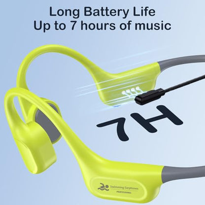 Bone Conduction Swimming Headphones -IPX8 Waterproof Earphones Bluetooth 5.4 Open-Ear Headphones Built-in 32GB MP3 Player & 7-Hour Playtime with Wireless Underwater Headphones for Swimming Sports