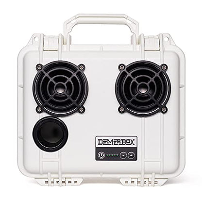 DemerBox: Waterproof, Portable, and Rugged Outdoor Bluetooth Speakers. Loud Sound, Deep Bass, 40+ hr Battery Life, Dry Box + USB Charging, Multi-Pairing Party Mode. Built to Last (Uyuni White, DB2) - color: Uyuni White