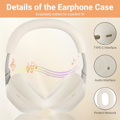 3 in 1 Ear Pads Cover Compatible with Sony WH-1000XM6 Protective Silicone Headphone Case Accessories for Sony WH-1000XM6 Ear Pads - Light Gray - color: Platinum Silver