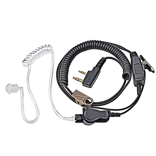 HYS Surveillance Headset Earpiece Clear Acoustic Coil Tube Earbud Audio Kit for Kenwood PUXING Baofeng UV-5R BF-888S 2 Way Radio