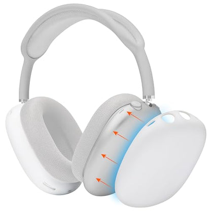 WC ShellZ Max - Protective Shell Covers for AirPods Max 1 & 2 | Made by Wicked Cushions | Made with Premium Silicone | White - color: White