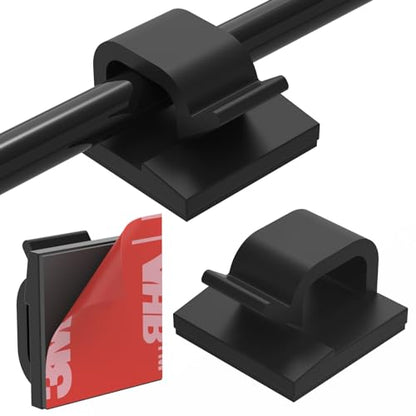 40Pack Adhesive Cable Clips, Wire Holders for Desk Wall Car, Black - color: Black