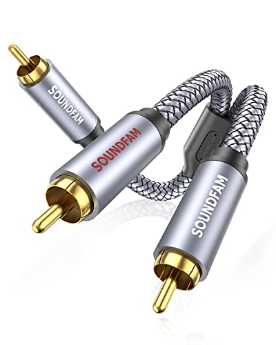 RCA Splitter 3ft/1M, RCA Y Splitter 1 Male to 2 Male Subwoofer Digital Stereo Audio Cable Bi-Directional Transmission Double Shielding for Subwoofer,Home Theater,AV Receiver,Amplifier-Grey - color: Grey-RCA to 2RCA, size: 3ft/1M