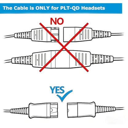 VT QD to USB Adapter Cable Compatible with 4-Pin Plantronic-Poly QD Headset with Quick Disconnect, Call/Volume Control and Mute, for MS Teams and Genesys - style: PLTQD-USB(03)