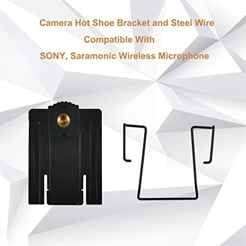 Hot Shoe Adapter and Extra Back Wire Clip, Camera Hot Shoe Mounts with 1/4"-20 Thread for Sony, Saramonic, Boya Wireless Microphone Fixed to DSLR Camera, Video Camera Hot Shoe Mount Adapter
