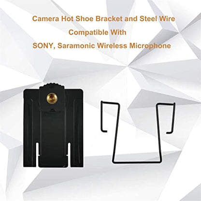 Hot Shoe Adapter and Extra Back Wire Clip, Camera Hot Shoe Mounts with 1/4"-20 Thread for Sony, Saramonic, Boya Wireless Microphone Fixed to DSLR Camera, Video Camera Hot Shoe Mount Adapter