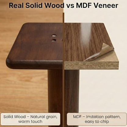 Desktop Speaker Stands Made of Pure Solid Wood, Natural Style, 360° Rotatable Top Plate, Suitable for Medium/Large Tabletop Speakers and Studio Monitors (WalnutBrown Finish_DSS7(7 inch))