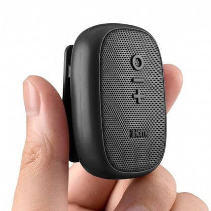 iHome Nano Clip-On Wireless Bluetooth Speaker with Magnetic Clip | Bluetooth 5.3, IPX6 Water-Resistant, Touch Controls, 5W, 2.5-hr Playtime, Charging Cable Included, Rechargeable Battery - color: Black