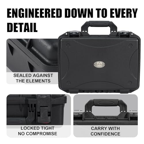 GORPANIX 18.5 x 14 x 7.7 Inch Hard Case with Customizable Foam, Hard Shell Protective Case for Mics, Heavy Duty IP67 Waterproof Gear for Microphone, Camera, Equipment, Electronics, Drone, Tools, etc - size: 18 inch Pluck Foam