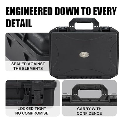 GORPANIX 18.5 x 14 x 7.7 Inch Hard Case with Customizable Foam, Hard Shell Protective Case for Mics, Heavy Duty IP67 Waterproof Gear for Microphone, Camera, Equipment, Electronics, Drone, Tools, etc - size: 18 inch Pluck Foam