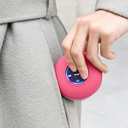 Mini Bluetooth Shower Speaker Pink, Silicone Suction Cup Portable Speaker with LED Lights, IPX4 Waterproof, Built in Mic, for Bathroom Kitchen Outdoors, Ideal Gifts (Pink) - color: Red