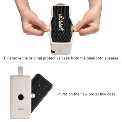 Silicone Case for Marshall EMBERTON III Portable Bluetooth Speaker,Soft Silicone Protective Case Compatible with Marshall EMBERTON III Portable Bluetooth Speaker (White) - color: White