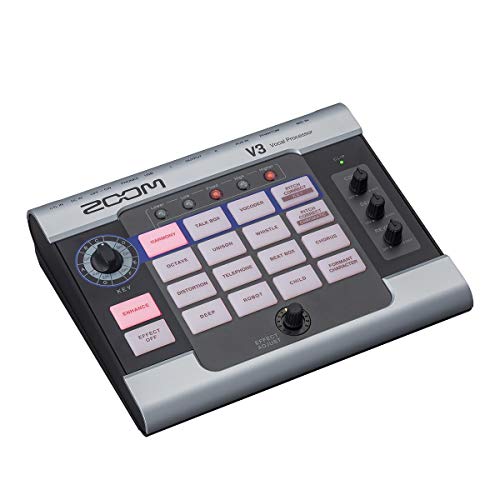 Zoom V3 Vocal Effects Processor + Zoom ZDM-1 Dynamic Microphone + Over-Ear Stereo Headphones + Microphone Stand + Zoom AD-16 9V AC Adapter + Mic Cable + Cloth - Deluxe Bundle